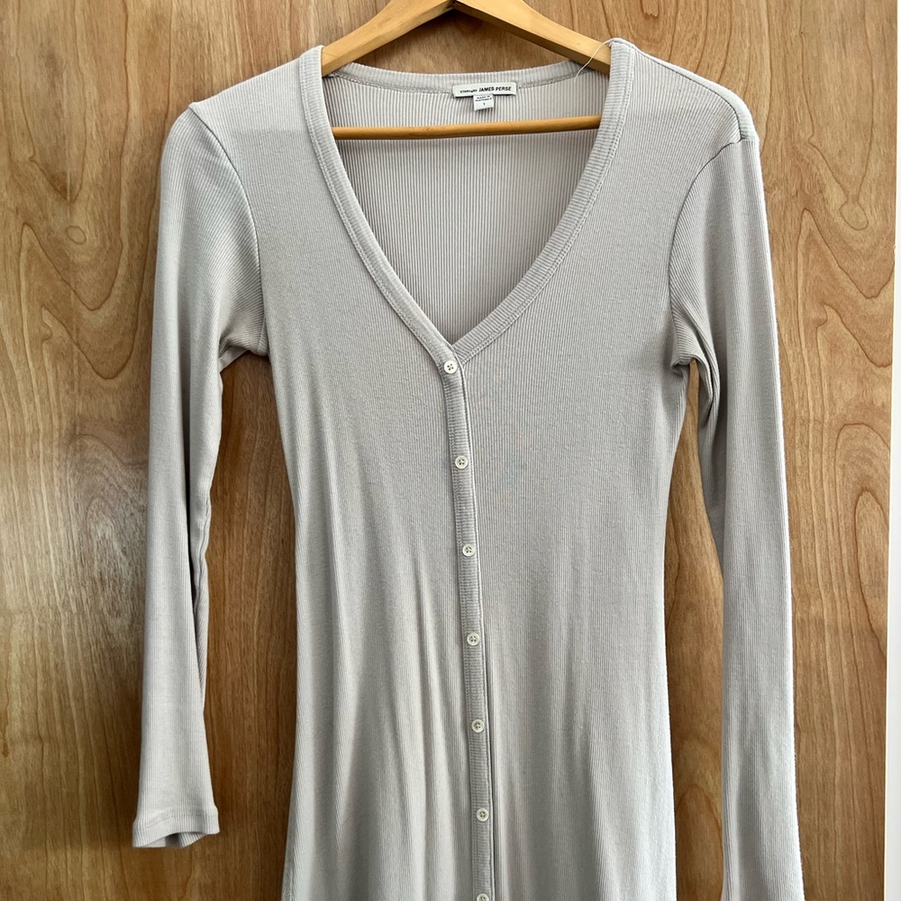 James Perse fit & flare ribbed midi dress